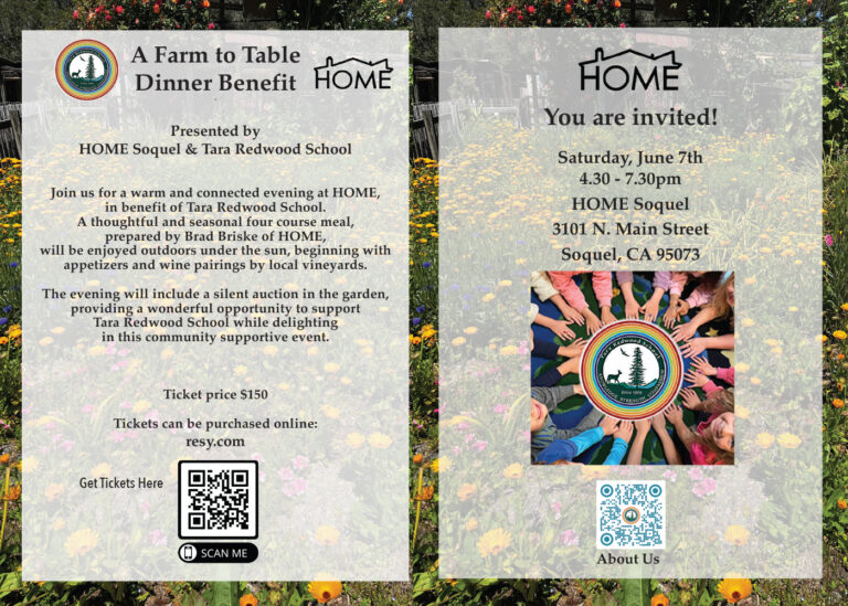 Farm to Table Home restauraurant, Soquel,CA School benefit